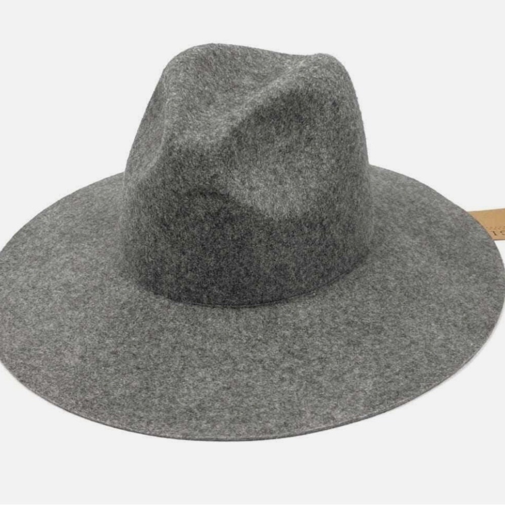GIGI PIP Scottie Wide Brim Wool Fedora Grey Size M/L NEW